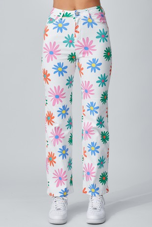 Flower Power Straight Leg Jeans