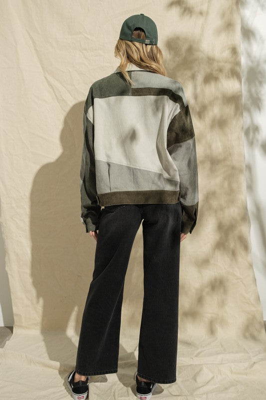 Patchwork Corduroy Shacket