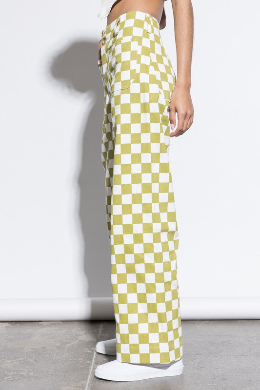 Green Checkered Pants
